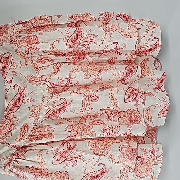 Express Layered Circle Mini Skirt Linen Blend Paisley Print Cottagecore - Picture 7 of 16